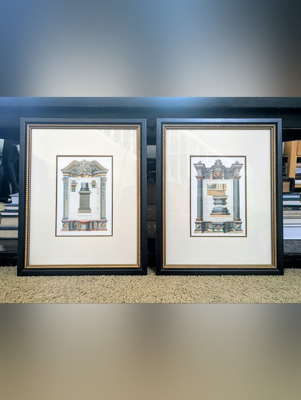 Framed Architectural Art Prints - Set of 2